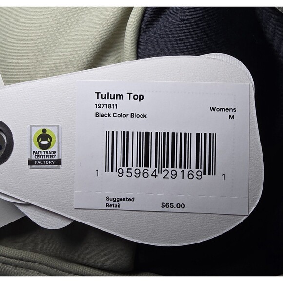 NWT PrAna Tulum Bikini Top Women's Size Medium Black Color Block Quick Drying - Picture 6 of 10